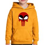 Fashion, accesorii si bijuterii - Copii - Imbracaminte copii - Pulovere si hanorace copii - Hanorac copii Deadpool Punisher Reaper Skull, portocaliu, marime XS Copii - Infinity.ro