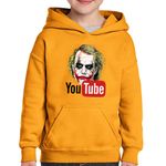 Fashion, accesorii si bijuterii - Copii - Imbracaminte copii - Pulovere si hanorace copii - Hanorac copii Joker Youtube Creator Youtuber, portocaliu, marime M Copii - Infinity.ro