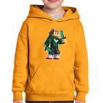 Fashion, accesorii si bijuterii - Copii - Imbracaminte copii - Pulovere si hanorace copii - Hanorac copii Skin Green Swords Minecraft, portocaliu, marime XL Copii - Infinity.ro