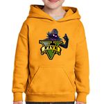 Fashion, accesorii si bijuterii - Copii - Imbracaminte copii - Pulovere si hanorace copii - Hanorac copii Raven Fortnite GTA V Skin, portocaliu, marime L Copii - Infinity.ro