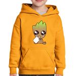 Fashion, accesorii si bijuterii - Copii - Imbracaminte copii - Pulovere si hanorace copii - Hanorac copii Baby Groot Bebelus Craciun Iubit, portocaliu, marime S Copii - Infinity.ro
