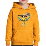 Fashion, accesorii si bijuterii - Copii - Imbracaminte copii - Pulovere si hanorace copii - Hanorac copii ThugLife Minecraft Gold Skin, portocaliu, marime M Copii - Infinity.ro
