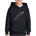 Fashion, accesorii si bijuterii - Copii - Imbracaminte copii - Pulovere si hanorace copii - Hanorac copii Fortnite Makeshift Rifle, negru, marime XS Copii - Infinity.ro