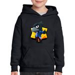 Fashion, accesorii si bijuterii - Copii - Imbracaminte copii - Pulovere si hanorace copii - Hanorac copii Crow Minecraft Brawl Stars, negru, marime L Copii - Infinity.ro