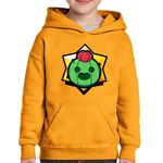 Fashion, accesorii si bijuterii - Copii - Imbracaminte copii - Pulovere si hanorace copii - Hanorac copii Brawl Stars Spike Head Play, portocaliu, marime M Copii - Infinity.ro