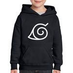 Fashion, accesorii si bijuterii - Copii - Imbracaminte copii - Pulovere si hanorace copii - Hanorac copii Naruto Simbol Hidden Leaf Anime, negru, marime XS Copii - Infinity.ro