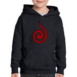 Fashion, accesorii si bijuterii - Copii - Imbracaminte copii - Pulovere si hanorace copii - Hanorac copii Naruto Uchiha Symbol Anime Logo, negru, marime M Copii - Infinity.ro