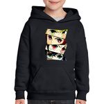 Fashion, accesorii si bijuterii - Copii - Imbracaminte copii - Pulovere si hanorace copii - Hanorac copii Kimetsu no Yaiba Blande Priviri Dark Anime, negru, marime M Copii - Infinity.ro