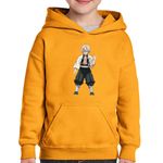 Fashion, accesorii si bijuterii - Copii - Imbracaminte copii - Pulovere si hanorace copii - Hanorac copii Demon Slayer Sanemi Samurai Boy, portocaliu, marime XS Copii - Infinity.ro