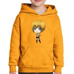 Fashion, accesorii si bijuterii - Copii - Imbracaminte copii - Pulovere si hanorace copii - Hanorac copii Attack on Titan Armin Arlert Anime Manga, portocaliu, marime L Copii - Infinity.ro