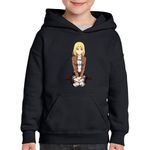 Fashion, accesorii si bijuterii - Copii - Imbracaminte copii - Pulovere si hanorace copii - Hanorac copii Attack on Titan Annie Blonde Anime Girl, negru, marime L Copii - Infinity.ro