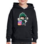 Fashion, accesorii si bijuterii - Copii - Imbracaminte copii - Pulovere si hanorace copii - Hanorac copii My Hero Academia Instagram Creator Anime Manga, negru, marime L Copii - Infinity.ro