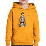 Fashion, accesorii si bijuterii - Copii - Imbracaminte copii - Pulovere si hanorace copii - Hanorac copii Attack on Titan Levi Ackerman Anime Fortnite, portocaliu, marime XS Copii - Infinity.ro