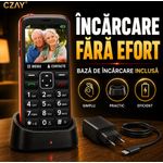 Laptop, Telefoane si Tablete - Telefoane mobile si accesorii - Telefoane Mobile - Telefon Mobil Seniori CZAY® cu Taste Mari, Meniu Romana si Maghiara,Ecran Mare,Camera Foto,Volum Puternic,Negru,2G - Infinity.ro