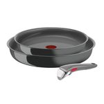 Casa si Gradina - Bucatarie si vesela - Vase pentru gatit - Tigai si seturi - Set de 3 piese Tefal Ingenio Renew L2609502, tigaie de 24/28 cm, maner detasabil, invelis antiaderent, indicator - Infinity.ro