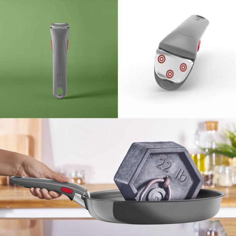 Casa si Gradina - Bucatarie si vesela - Vase pentru gatit - Tigai si seturi - Set de 3 piese Tefal Ingenio Renew L2609502, tigaie de 24/28 cm, maner detasabil, invelis antiaderent, indicator - Infinity.ro