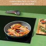 Casa si Gradina - Bucatarie si vesela - Vase pentru gatit - Tigai si seturi - Set de 3 piese Tefal Ingenio Renew L2609502, tigaie de 24/28 cm, maner detasabil, invelis antiaderent, indicator - Infinity.ro