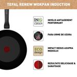 Casa si Gradina - Bucatarie si vesela - Vase pentru gatit - Tigai si seturi - Tigaie wok Tefal Renew de 28 cm C4321923, 100% aluminiu reciclat, indicator Thermo-Signal, compatibil cu inductia - Infinity.ro