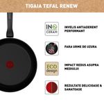Casa si Gradina - Bucatarie si vesela - Vase pentru gatit - Tigai si seturi - Tigaie Tefal Renew de 20 cm C4320223, 100% aluminiu reciclat, indicator Thermo-Signal, compatibil cu inductia, invelis - Infinity.ro