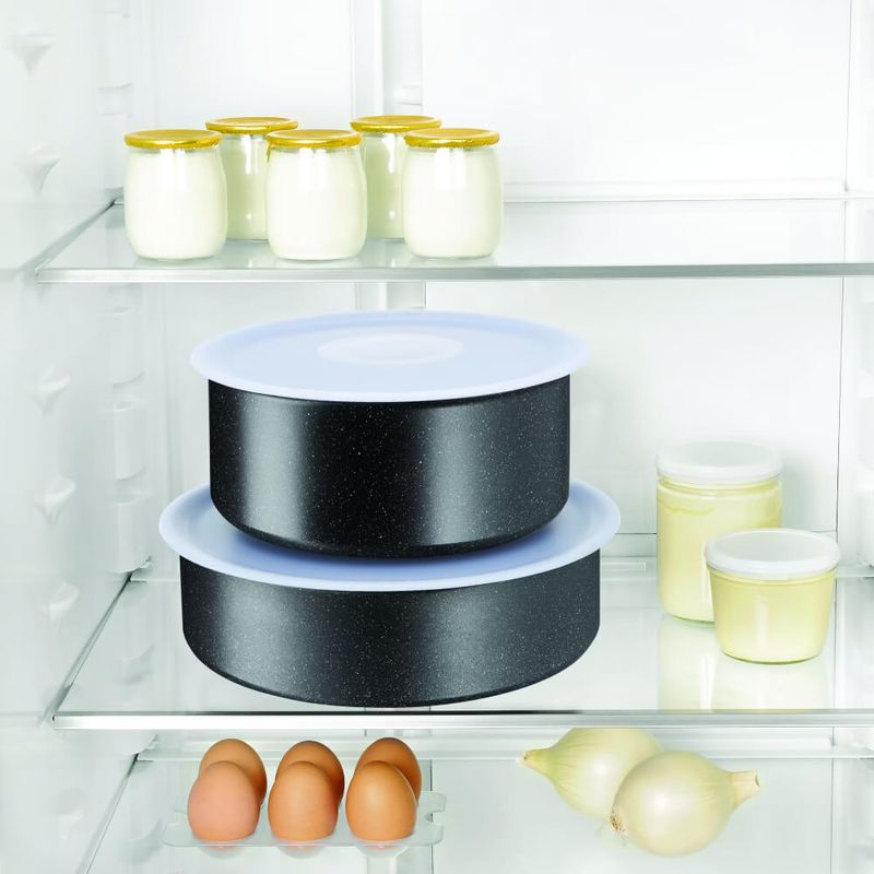 Casa si Gradina - Bucatarie si vesela - Vase pentru gatit - Tigai si seturi - Set de 3 piese Tefal Ingenio Black Stone L3999032, tigaie de 24/28 cm, maner detasabil, invelis antiaderent Mineralia+ - Infinity.ro