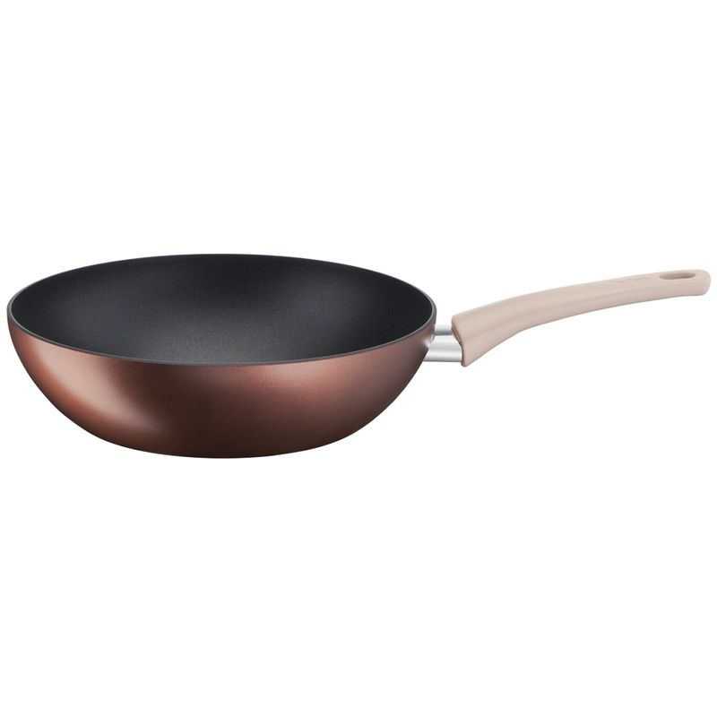 Casa si Gradina - Bucatarie si vesela - Vase pentru gatit - Tigai si seturi - Tigaie wok Tefal Eco-Respect G2541902, 28 cm, aluminiu, invelis antiaderent Titanium Pro, compatibil cu inductia - Infinity.ro