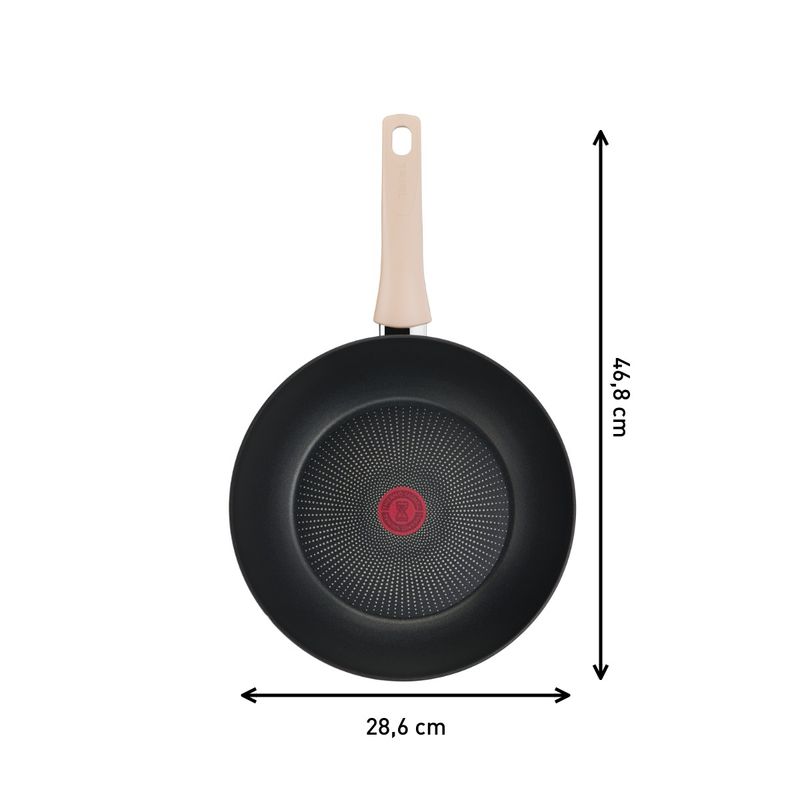 Casa si Gradina - Bucatarie si vesela - Vase pentru gatit - Tigai si seturi - Tigaie wok Tefal Eco-Respect G2541902, 28 cm, aluminiu, invelis antiaderent Titanium Pro, compatibil cu inductia - Infinity.ro
