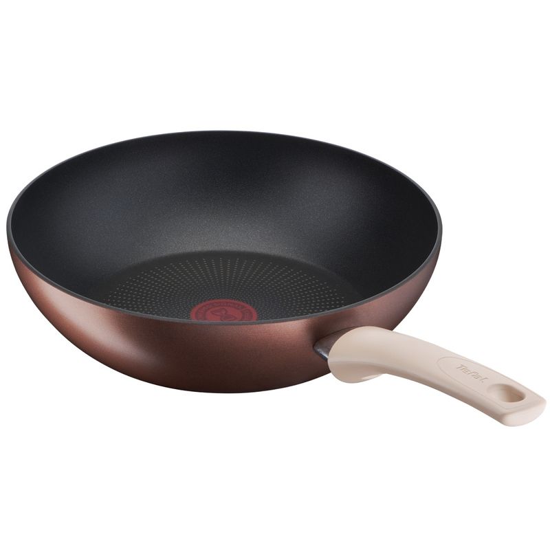 Casa si Gradina - Bucatarie si vesela - Vase pentru gatit - Tigai si seturi - Tigaie wok Tefal Eco-Respect G2541902, 28 cm, aluminiu, invelis antiaderent Titanium Pro, compatibil cu inductia - Infinity.ro