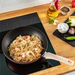 Casa si Gradina - Bucatarie si vesela - Vase pentru gatit - Tigai si seturi - Tigaie wok Tefal Eco-Respect G2541902, 28 cm, aluminiu, invelis antiaderent Titanium Pro, compatibil cu inductia - Infinity.ro