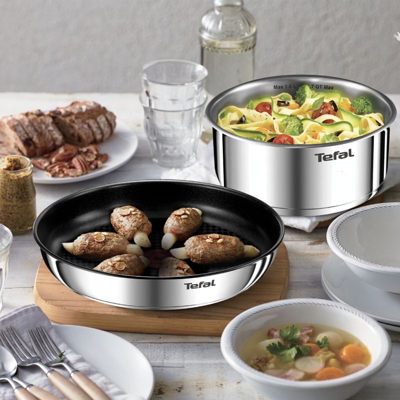 Casa si Gradina - Bucatarie si vesela - Vase pentru gatit - Tigai si seturi - Set 22 piese Tefal Ingenio Emotion L897SM74, cratite 16/18/20 cm, tigai 22/24/26/28 cm, tigaie saute 24 cm, wok 26 cm - Infinity.ro