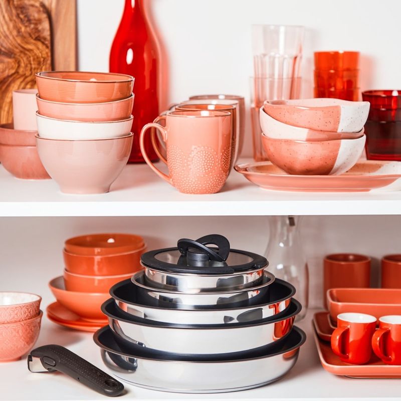 Casa si Gradina - Bucatarie si vesela - Vase pentru gatit - Tigai si seturi - Set 22 piese Tefal Ingenio Emotion L897SM74, cratite 16/18/20 cm, tigai 22/24/26/28 cm, tigaie saute 24 cm, wok 26 cm - Infinity.ro
