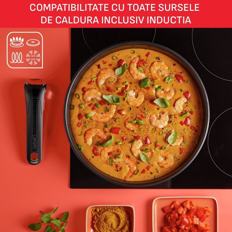 Casa si Gradina - Bucatarie si vesela - Vase pentru gatit - Tigai si seturi - Set 22 piese Tefal Ingenio Emotion L897SM74, cratite 16/18/20 cm, tigai 22/24/26/28 cm, tigaie saute 24 cm, wok 26 cm - Infinity.ro