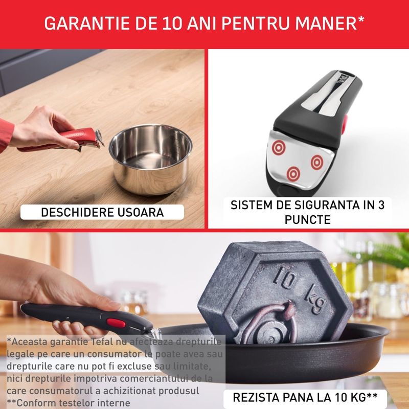 Casa si Gradina - Bucatarie si vesela - Vase pentru gatit - Tigai si seturi - Set 22 piese Tefal Ingenio Emotion L897SM74, cratite 16/18/20 cm, tigai 22/24/26/28 cm, tigaie saute 24 cm, wok 26 cm - Infinity.ro