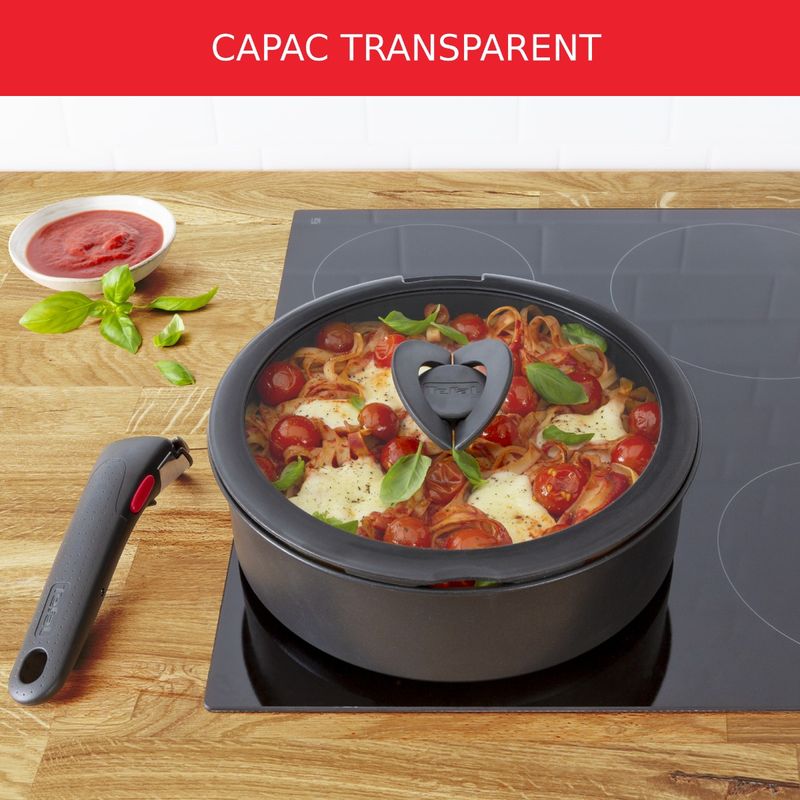 Casa si Gradina - Bucatarie si vesela - Vase pentru gatit - Tigai si seturi - Capac de sticla Tefal Ingenio L9846753, 28 cm, compatibil cu oalele & tigaile Ingenio - Infinity.ro