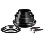 Casa si Gradina - Bucatarie si vesela - Vase pentru gatit - Tigai si seturi - Set 10 piese Ingenio Easy Cook & Clean Tefal L1539053, manere detasabile, 16-28cm, aluminiu, negru - Infinity.ro