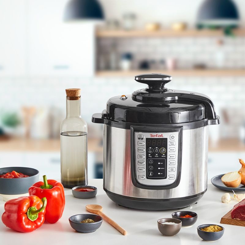 Casa si Gradina - Bucatarie si vesela - Vase pentru gatit - Oale sub presiune - Oala sub presiune electrica Tefal One Pot CY505EE0, 1200W, 5.8L, 25 de programe, functie pastrare la cald, temperatura - Infinity.ro