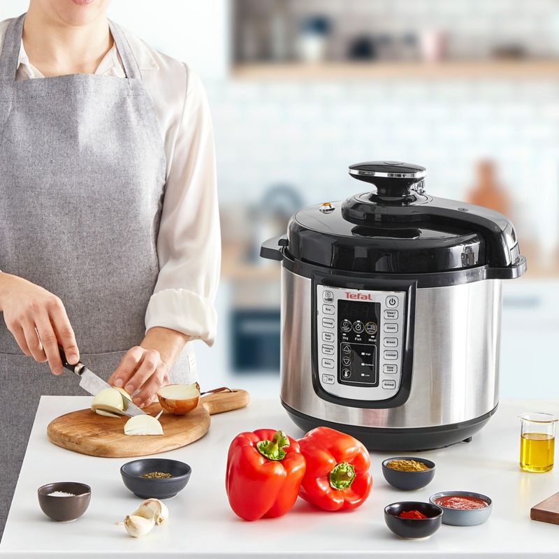 Casa si Gradina - Bucatarie si vesela - Vase pentru gatit - Oale sub presiune - Oala sub presiune electrica Tefal One Pot CY505EE0, 1200W, 5.8L, 25 de programe, functie pastrare la cald, temperatura - Infinity.ro