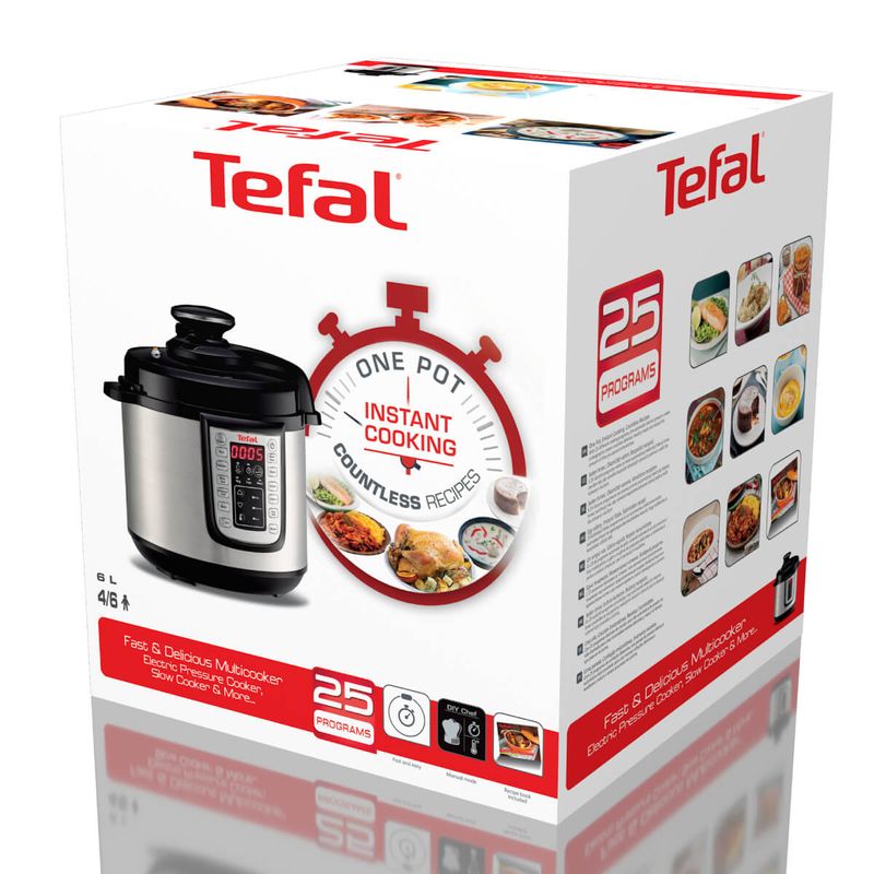 Casa si Gradina - Bucatarie si vesela - Vase pentru gatit - Oale sub presiune - Oala sub presiune electrica Tefal One Pot CY505EE0, 1200W, 5.8L, 25 de programe, functie pastrare la cald, temperatura - Infinity.ro