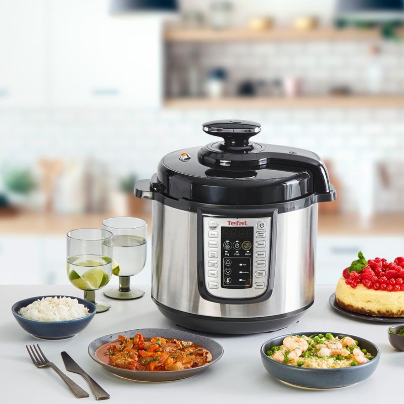 Casa si Gradina - Bucatarie si vesela - Vase pentru gatit - Oale sub presiune - Oala sub presiune electrica Tefal One Pot CY505EE0, 1200W, 5.8L, 25 de programe, functie pastrare la cald, temperatura - Infinity.ro