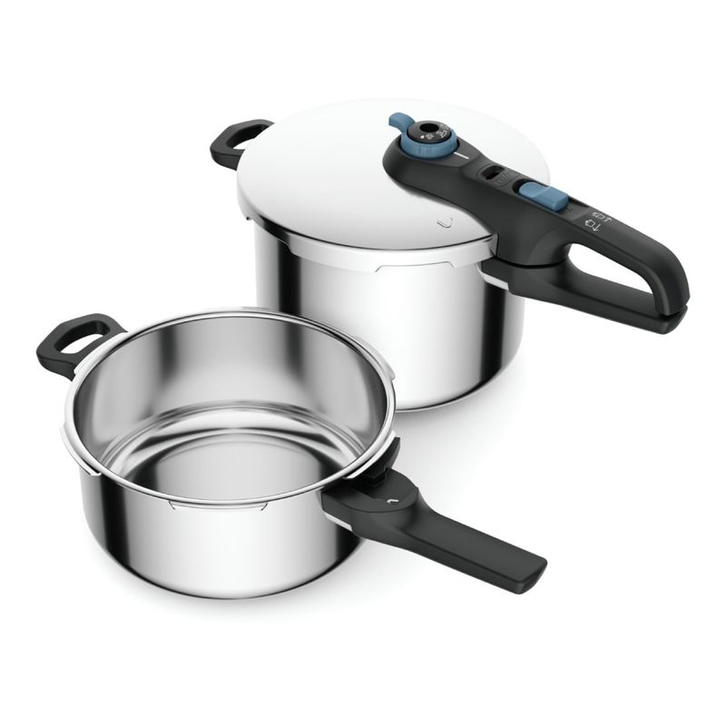 Casa si Gradina - Bucatarie si vesela - Vase pentru gatit - Oale sub presiune - Set de 2 oale sub presiune Tefal Secure Trendy P2584301, 4 / 6 L, sistem siguranta in 5 puncte, 2 programe de gatire - Infinity.ro