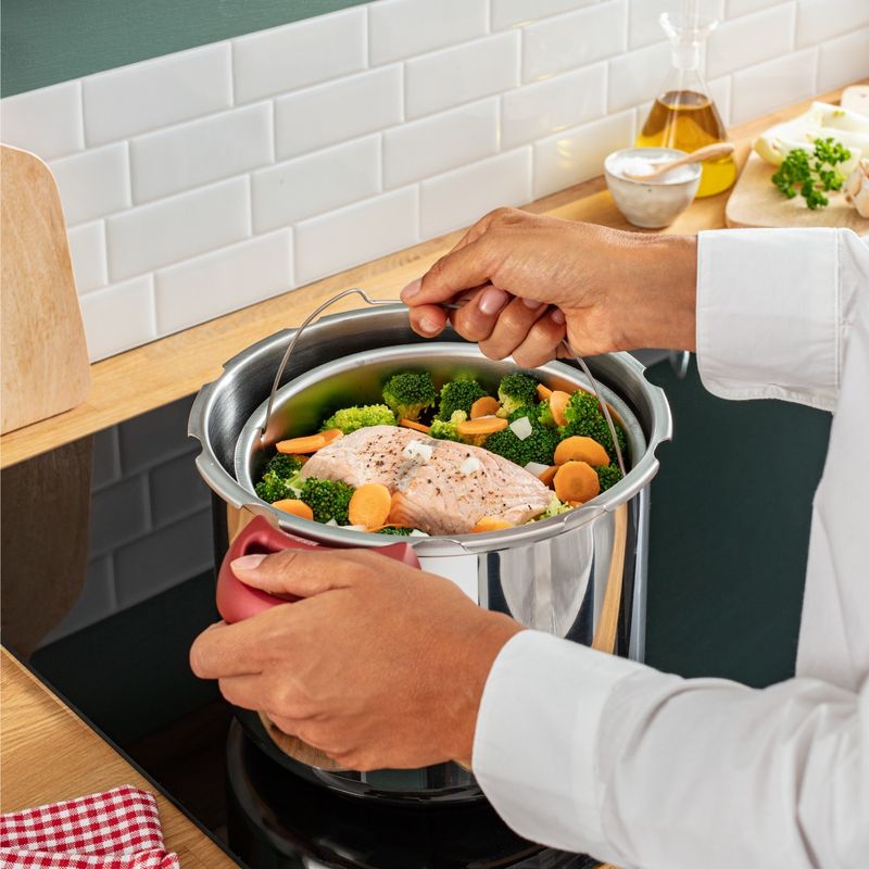 Casa si Gradina - Bucatarie si vesela - Vase pentru gatit - Oale sub presiune - Oala sub presiune Tefal ClipsoMinut Perfect P4620733, 6 L, compatibil cu inductia, inox, indicator de presiune, 5 - Infinity.ro