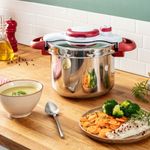 Casa si Gradina - Bucatarie si vesela - Vase pentru gatit - Oale sub presiune - Oala sub presiune Tefal ClipsoMinut Perfect P4620733, 6 L, compatibil cu inductia, inox, indicator de presiune, 5 - Infinity.ro