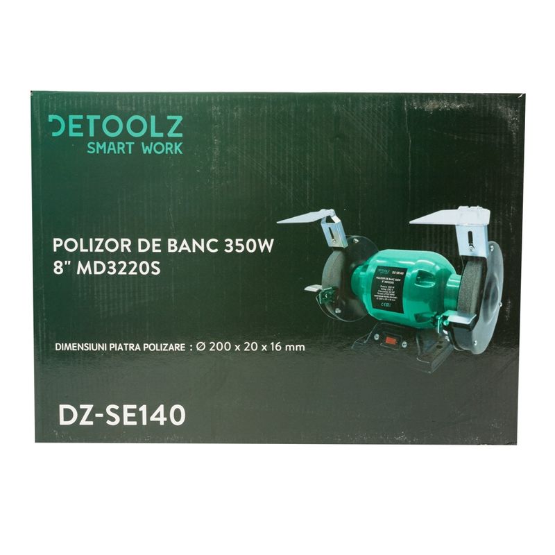 Casa si Gradina - Constructii - Scule electrice si accesorii - Polizoare - Polizor de banc detoolz, putere 350W, diametru disc 200mm, Compact si usor, asigura o manevrabilitate ridicata - Infinity.ro
