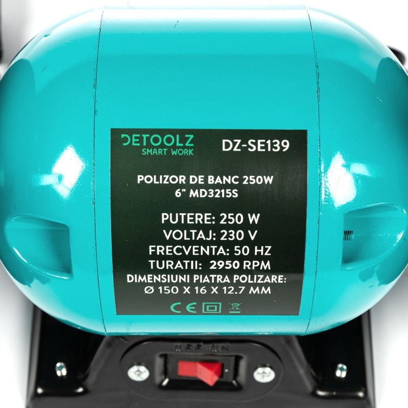 Casa si Gradina - Constructii - Scule electrice si accesorii - Polizoare - Polizor de banc detoolz, putere 250W, diametru disc 150mm, Compact si usor, asigura o manevrabilitate ridicata - Infinity.ro