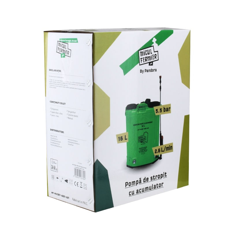 Casa si Gradina - Gradinarit si plante - Instalatii si accesorii pentru irigatii - Aparate pentru stropit gradina - Pompa de stropit micul fermier, capacitate 16l, pandora, cu acumulator - Infinity.ro