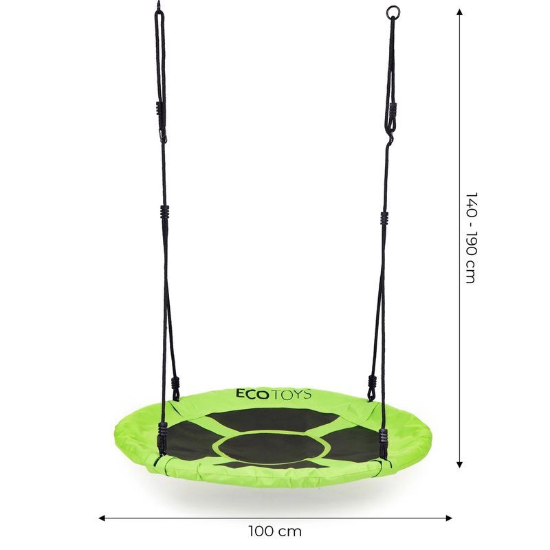 Casa si Gradina - Gradina si terasa - Balansoare si hamace - Balansoare - Leagan gradina tip cuib, diametru 100 cm, reglabil pe inaltime, maxim 150 kg, verde - Infinity.ro