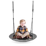 Casa si Gradina - Gradina si terasa - Balansoare si hamace - Balansoare - Leagan gradina tip cuib, diametru 100 cm, reglabil pe inaltime, maxim 150 kg, gri - Infinity.ro