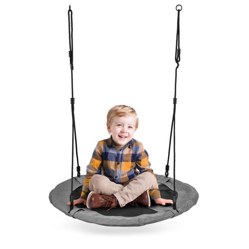 Casa si Gradina - Gradina si terasa - Balansoare si hamace - Balansoare - Leagan gradina tip cuib, diametru 100 cm, reglabil pe inaltime, maxim 150 kg, gri - Infinity.ro