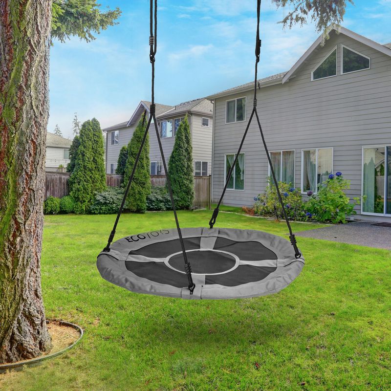 Casa si Gradina - Gradina si terasa - Balansoare si hamace - Balansoare - Leagan gradina tip cuib, diametru 100 cm, reglabil pe inaltime, maxim 150 kg, gri - Infinity.ro
