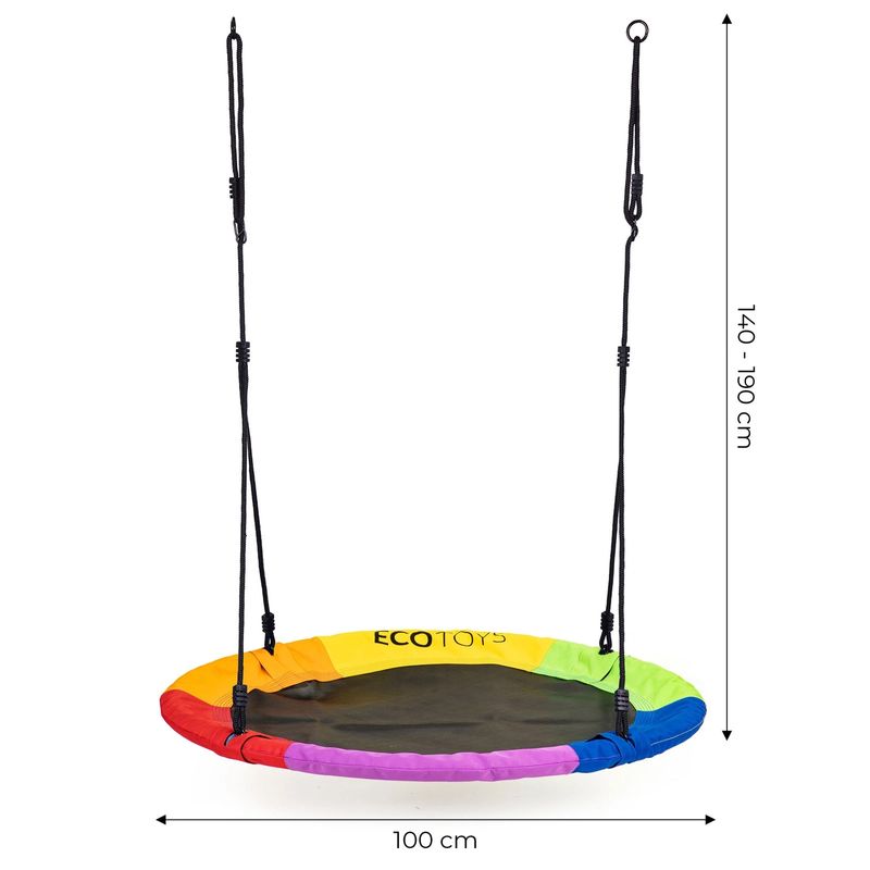 Casa si Gradina - Gradina si terasa - Balansoare si hamace - Balansoare - Leagan gradina tip cuib, diametru 100 cm, reglabil pe inaltime, maxim 150 kg, multicolor - Infinity.ro