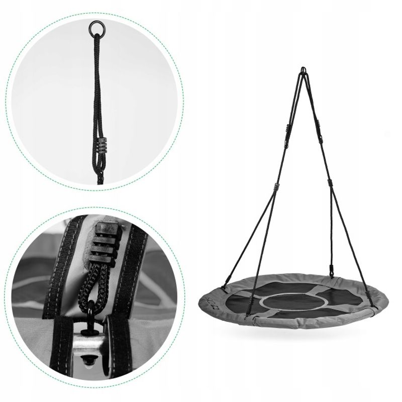 Casa si Gradina - Gradina si terasa - Balansoare si hamace - Balansoare - Leagan gradina tip cuib, diametru 100 cm, reglabil pe inaltime, maxim 150 kg, gri - Infinity.ro